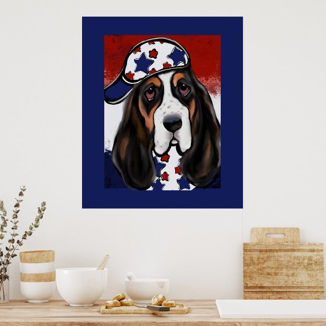 Poster Basset Hound (Cozinha)