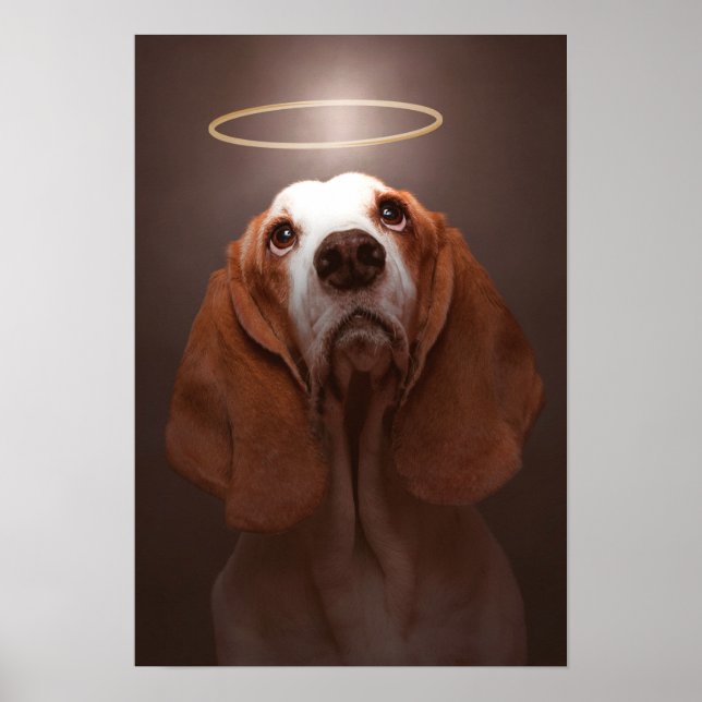 Póster Basset Hound Angel (Frente)