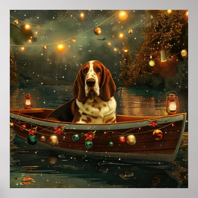 Poster Basset Hound Christmas Festive Voyage (Frente)
