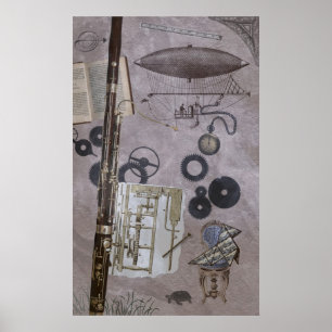 Póster Bassoon ou posterior Carnaval Steampunk