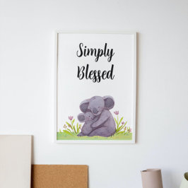 Poster Bastante Abençoado Watercolor Koala Bear Nursery