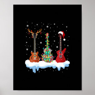 Poster bastião violão santa hat rendeer hippie guitar lov