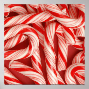 Póster Bastões de doces saborosos do Peppermint do