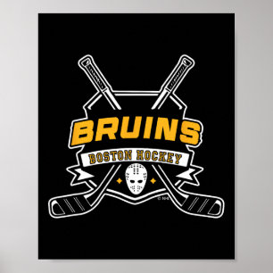 Poster Bastões de Hóquei Boston Bruins Preto Licenciados