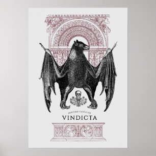 Poster Bat Animal Mandala Door