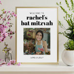 Poster Bat Branco preto Mitzvah Foto: Boas-vindas digitai<br><div class="desc">Símbolo de boas-vindas do Poster de fotografia Mitzvah,  preto e branco,  preto e branco (transferível)</div>
