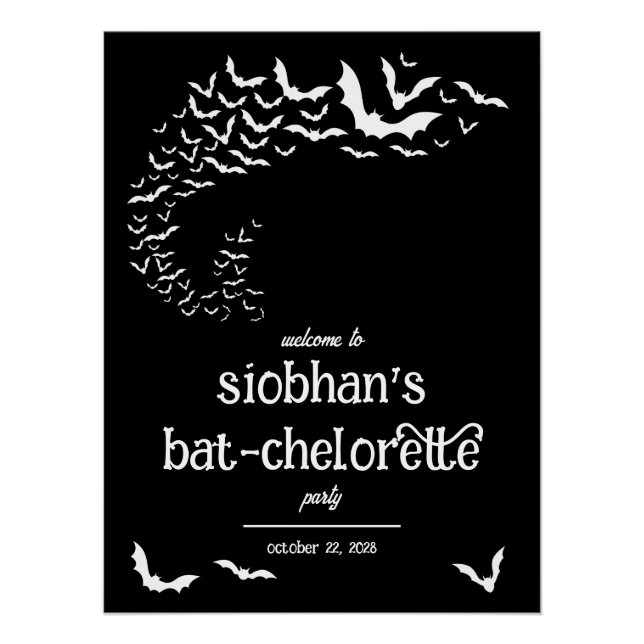 Póster Bat-chelorette Halloween Festa de solteira (Frente)