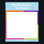 Poster Bat Mitzvah Color Block Sinal de Convidado em Post<br><div class="desc">Este sinal colorido é uma maneira perfeita de os convidados deixarem um bilhete para o convidado de honra! Use o formulário modelo para adicionar suas próprias informações.</div>