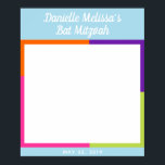Poster Bat Mitzvah Color Block Sinal de Convidado em Post<br><div class="desc">Este sinal colorido é uma maneira perfeita de os convidados deixarem um bilhete para o convidado de honra! Use o formulário modelo para adicionar suas próprias informações.</div>