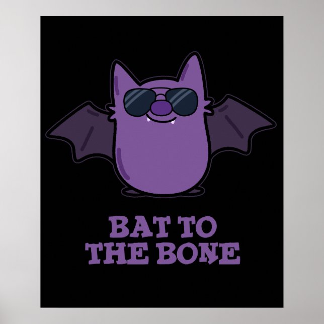 Poster Bat Para O Bone Funny Animal Pun Dark BG (Frente)