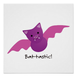 Póster Bat Rosa Batástico Bonito