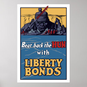 Poster Bata para trás o huno com ligações da liberdade
