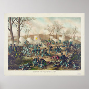 Póster Batalha americana da guerra civil do forte