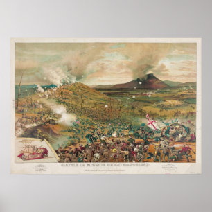 Póster Batalha americana da guerra civil do missionário