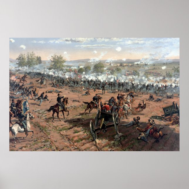 Póster Batalha da pintura de Gettysburg (restaurada) (Frente)