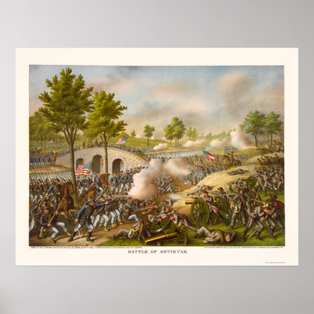 Poster Batalha de Antietam mostrando o General McClellan  (Frente)