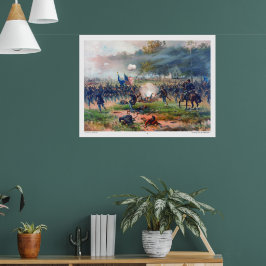 Poster Batalha de Antietam Thure de Thulstrup 1887 Restau