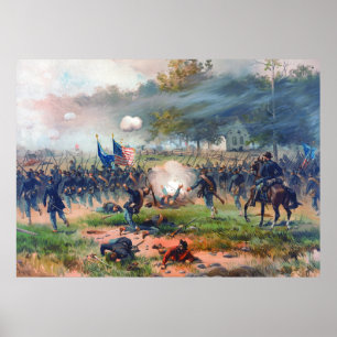 Poster Batalha de Antietam Thure de Thulstrup 1887 Restau