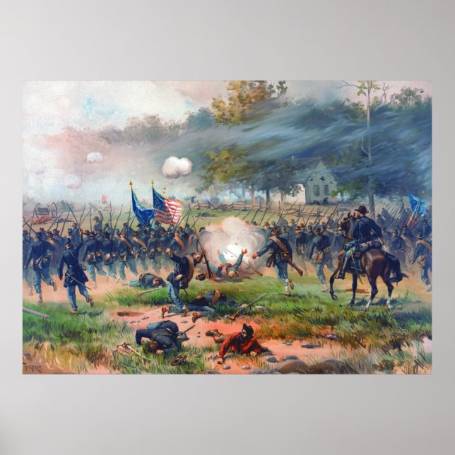Poster Batalha de Antietam Thure de Thulstrup 1887 Restau (Frente)