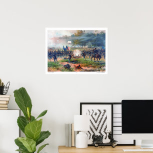 Poster Batalha de Antietam Thure de Thulstrup 1887 Restau