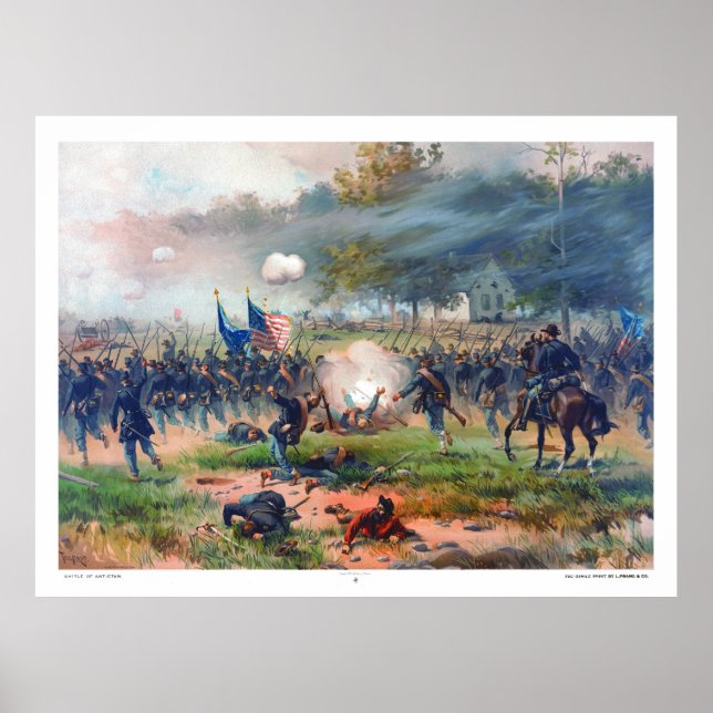 Poster Batalha de Antietam Thure de Thulstrup 1887 Restor (Frente)