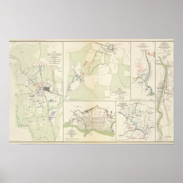 Poster Batalha de Corinth Iuka Bayou Fourche (Frente)
