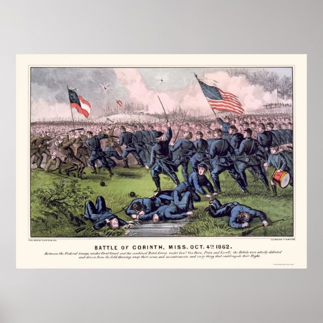 Poster Batalha de Corinto em 1862 (Frente)