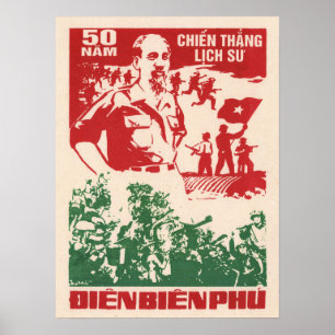 Poster Batalha de Deen BIEN PHU de 1954 Vintage Guerra do