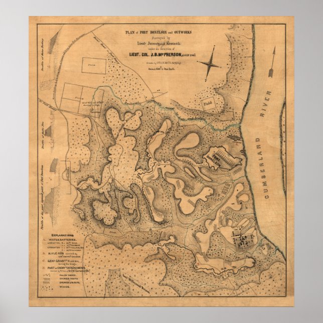 Poster Batalha de Fort Donelson - Mães Panorâmicas da Gue (Frente)