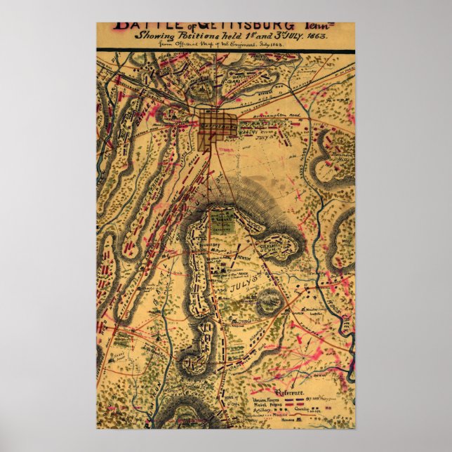 Póster Batalha de Gettysburg (Frente)