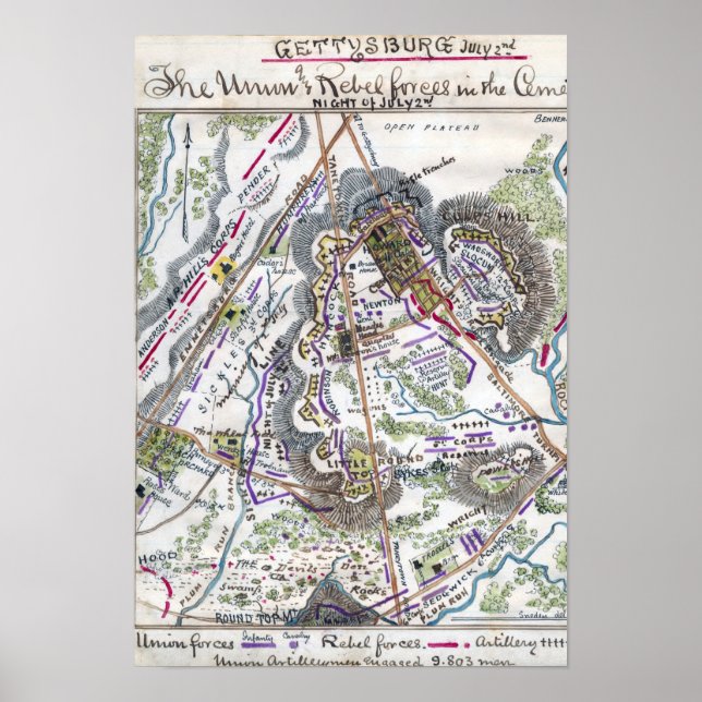 Póster Batalha de Gettysburg (Frente)