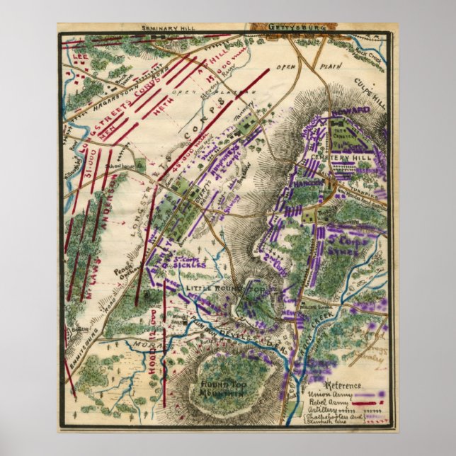 Póster Batalha de Gettysburg 4 (Frente)