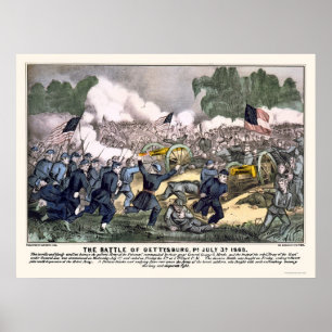 Póster Batalha de Gettysburg em 1863