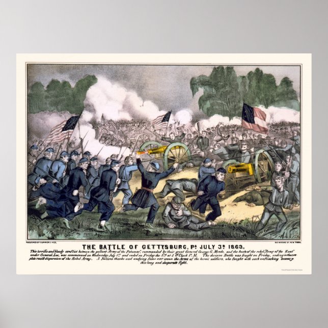 Póster Batalha de Gettysburg por 1863 (Frente)