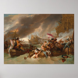 Poster Batalha de La Hogue - Benjamin West Fine Art Poste