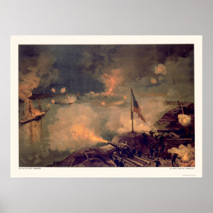 Póster Batalha de Port Hudson por L. Pring & Company 1887