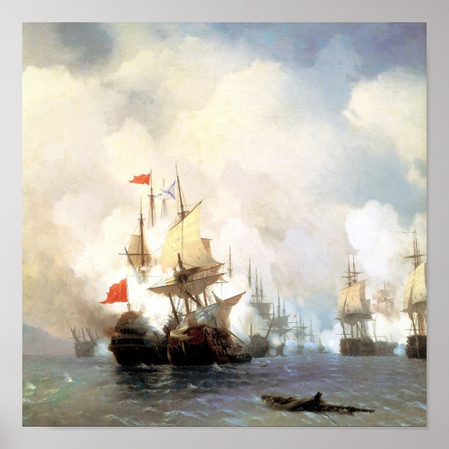 Poster Batalha de Quios, Ivan Aivazovsky (Frente)
