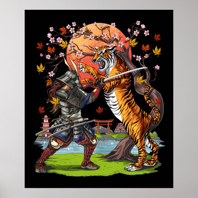 Poster Batalha de Samurai Tiger Japonês (Frente)