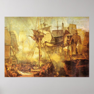 Poster Batalha de Trafalgar por Joseph Mallord Turner