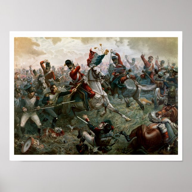 Póster Batalha de Waterloo, 18 de junho de 1815, 1898 (co (Frente)
