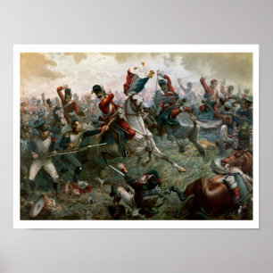 Póster Batalha de Waterloo, o 18 de junho de 1815, 1898