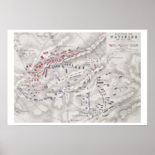 Póster Batalha de Waterloo, o 18 de junho de 1815, folha