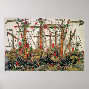 Póster Batalha de Zonchio, 1499