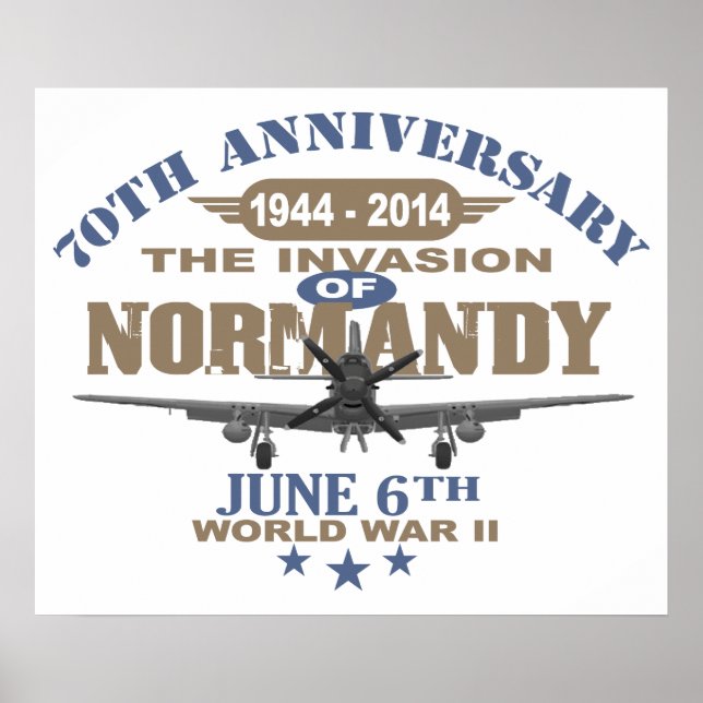 Poster Batalha do 70 de D-Day na Normandia (Frente)