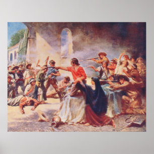 Póster Batalha do Álamo por Percy Moran