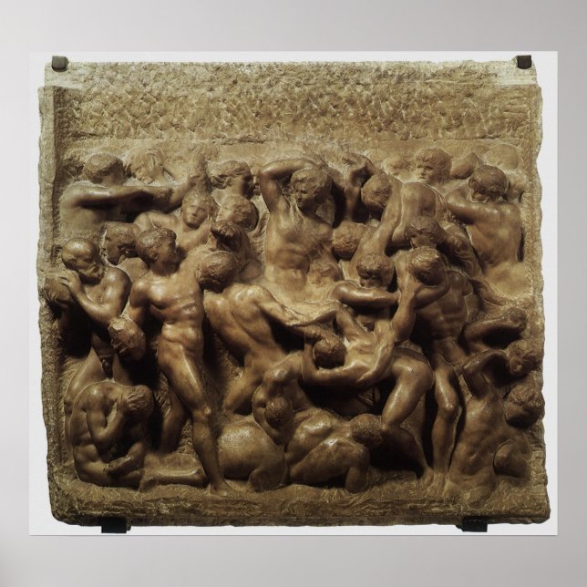 Póster Batalha dos Lapetos e Centauros por Michelangelo (Frente)