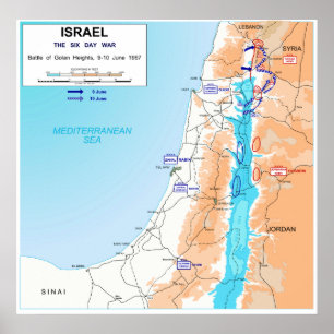 Póster Batalha dos Montes Golã em Seis Dias, 1967