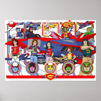 Poster Batalha dos Planetas Gatchman G force vintage co
