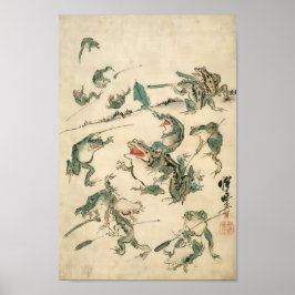 Poster Batalha dos Sapos Kawanabe Kyosai