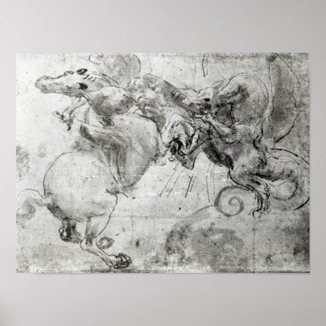 Póster Batalha entre um Cavaleiro e um Dragão, c.1482 (Frente)